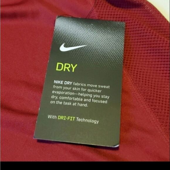 3X NEW NIKE DRI-FIT CREW NECK BRICK RED TECH short sleeve shirt TOP 3 X 3XL NWT - Picture 4 of 6